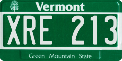 VT license plate XRE213