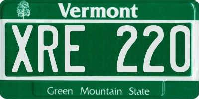 VT license plate XRE220