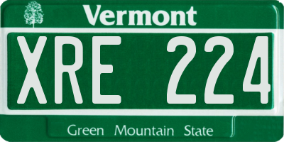 VT license plate XRE224