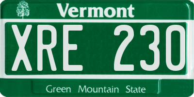 VT license plate XRE230