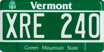 VT license plate XRE240