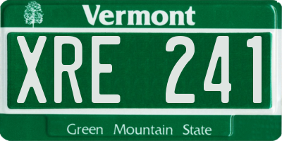 VT license plate XRE241