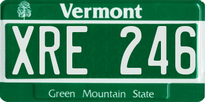 VT license plate XRE246