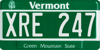 VT license plate XRE247