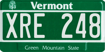 VT license plate XRE248