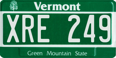 VT license plate XRE249