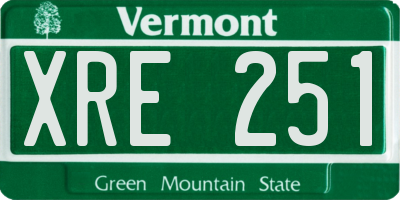 VT license plate XRE251