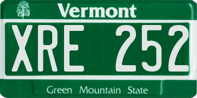 VT license plate XRE252