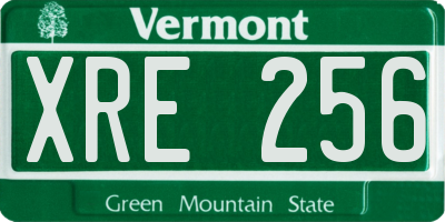VT license plate XRE256