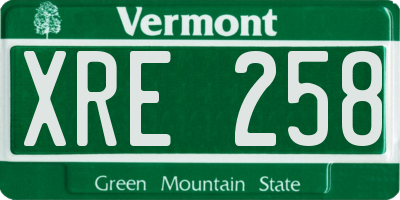 VT license plate XRE258