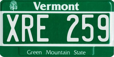 VT license plate XRE259