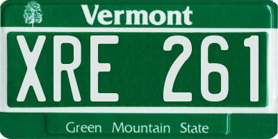 VT license plate XRE261