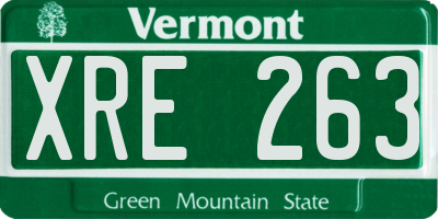 VT license plate XRE263