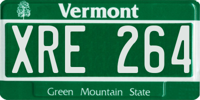 VT license plate XRE264