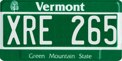 VT license plate XRE265