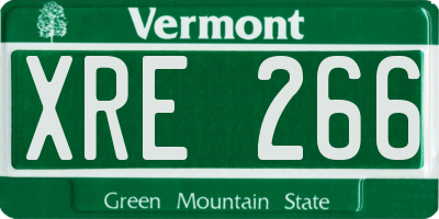 VT license plate XRE266