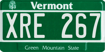 VT license plate XRE267