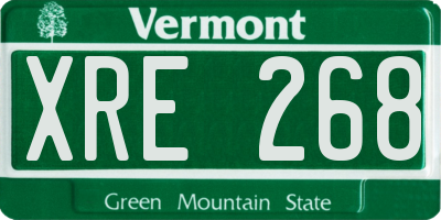 VT license plate XRE268