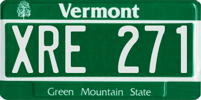 VT license plate XRE271