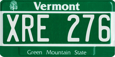 VT license plate XRE276