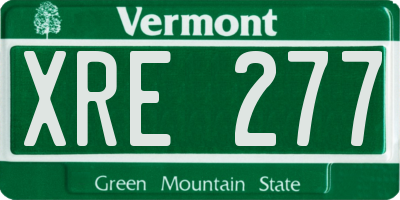 VT license plate XRE277