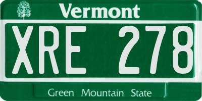 VT license plate XRE278
