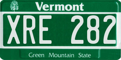 VT license plate XRE282