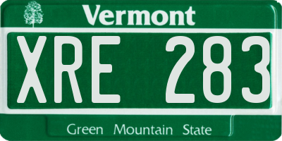 VT license plate XRE283