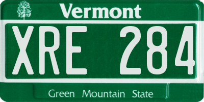 VT license plate XRE284
