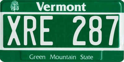 VT license plate XRE287
