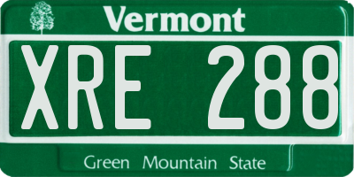 VT license plate XRE288