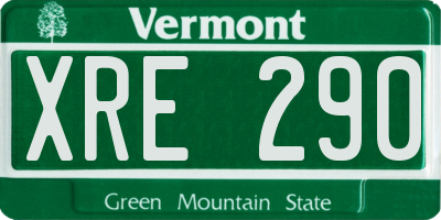 VT license plate XRE290