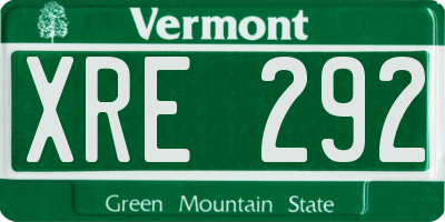 VT license plate XRE292
