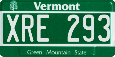 VT license plate XRE293