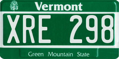 VT license plate XRE298