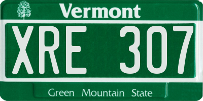 VT license plate XRE307