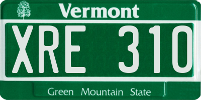 VT license plate XRE310