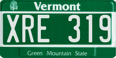 VT license plate XRE319