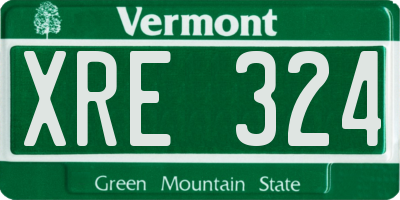 VT license plate XRE324
