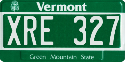 VT license plate XRE327