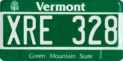 VT license plate XRE328