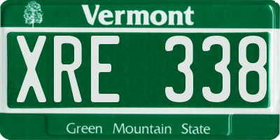 VT license plate XRE338