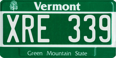 VT license plate XRE339