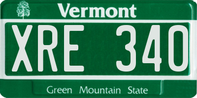 VT license plate XRE340