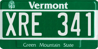VT license plate XRE341