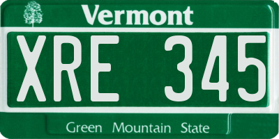 VT license plate XRE345