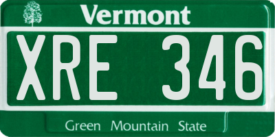 VT license plate XRE346