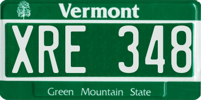 VT license plate XRE348