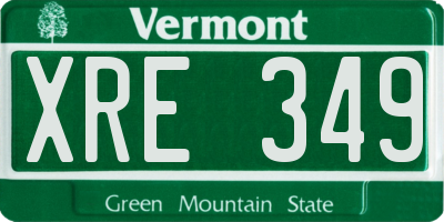 VT license plate XRE349