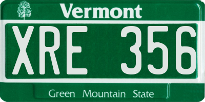VT license plate XRE356